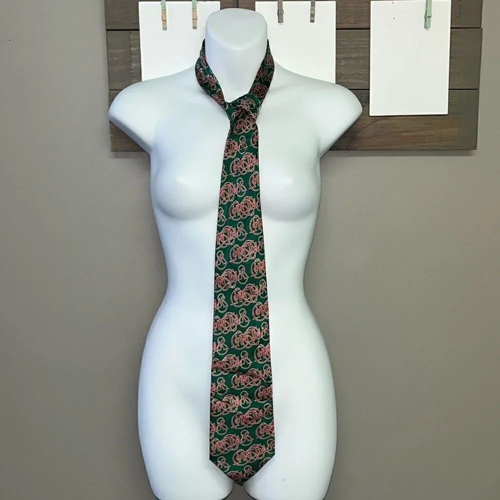 Keith Daniel Men’s Christmas Red Green Handmade Silk Tie Christmas